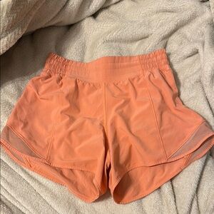 Lululemon Athletica Orange Athletic Shorts High Rise 4”